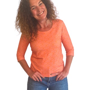 Shirt 3/4 Arm, orange, pink BIO