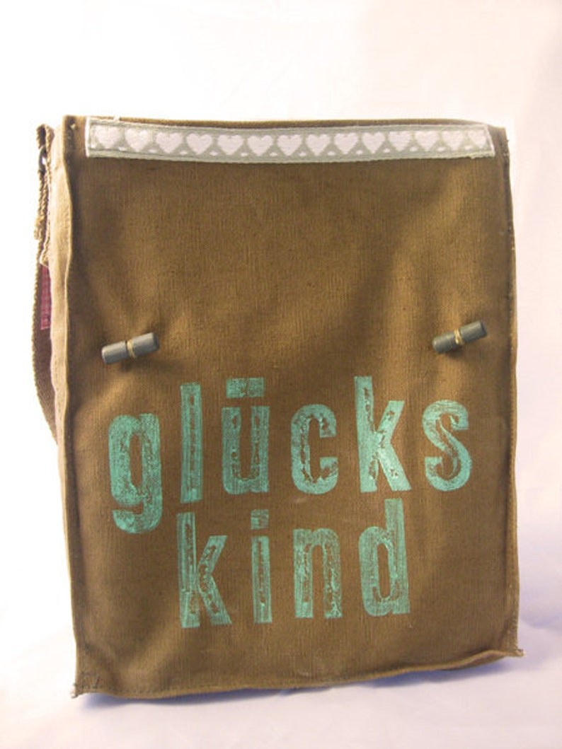 Glückskind, recycling Tasche, oliv, Umhängetasche Damen Bild 2