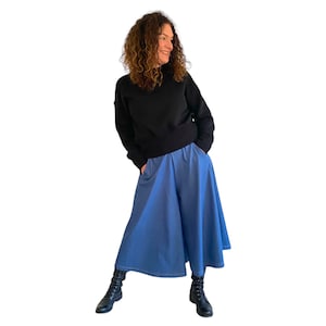 Culottes made of stretchy jeans in blue, one size 36-42 image 1