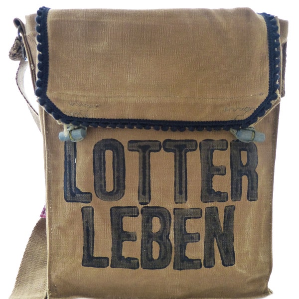 Lotterleben, schwarz, recycling tasche, oliv, Umhängetasche Damen, Umhängetasche Herren