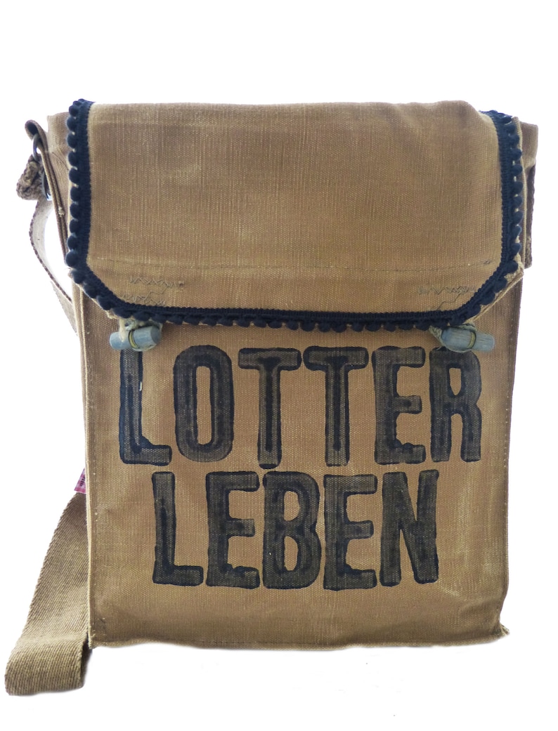 Lotterleben, schwarz, recycling tasche, oliv, Umhängetasche Damen, Umhängetasche Herren Bild 1