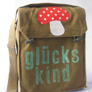 Glückskind, recycling Tasche, oliv, Umhängetasche Damen