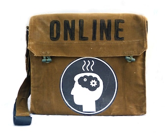 online, olive, recycled laptop bag, school bag, shoulder bag for women, shoulder bag for men