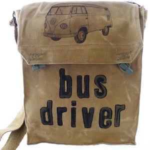 BUS DRIVER, recycling bag, olive, shoulder bag for women, shoulder bag for men