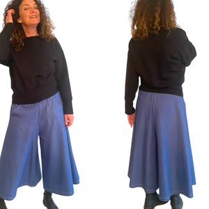 Culottes made of stretchy jeans in blue, one size 36-42 image 5