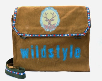 wildstyle, olive, recycled laptop bag, school bag, shoulder bag for women, shoulder bag for men