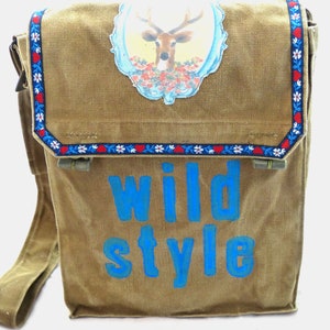 WILD STYLE, recycling tasche, oliv, Umhängetasche Damen, Umhängetasche Herren zdjęcie 2