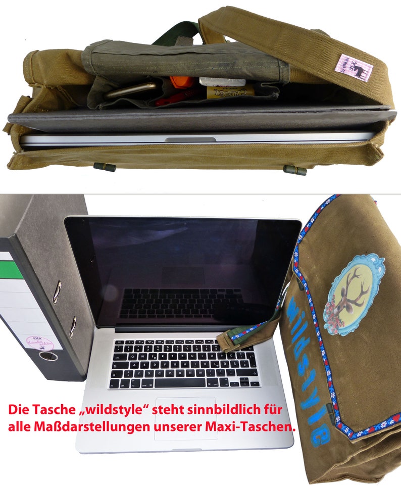 TangoTotal, oliv, recycelte Laptop, Schultasche, Umhängetasche Damen, Umhängetasche Herren Bild 4