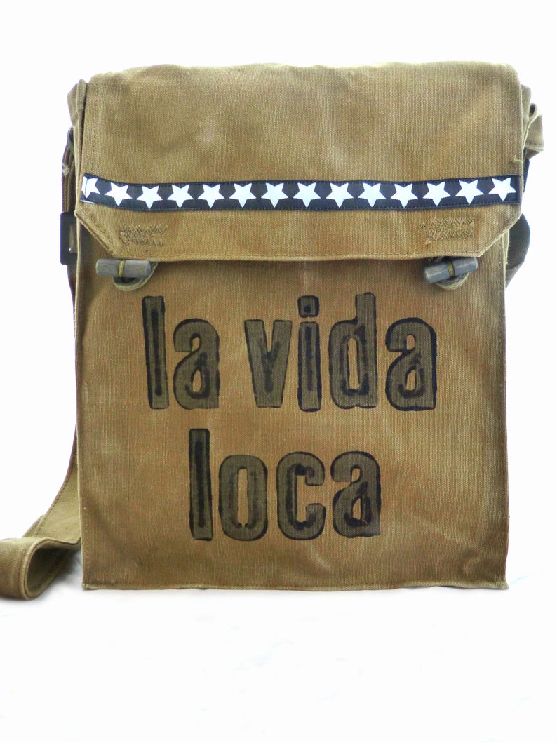 La vida loca, recycling bag, olive, shoulder bag for women, shoulder bag for men image 3