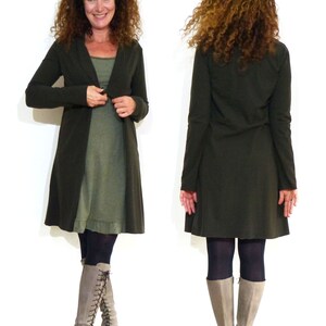 Coat DIVA, snuffy fabric, dark olive image 4