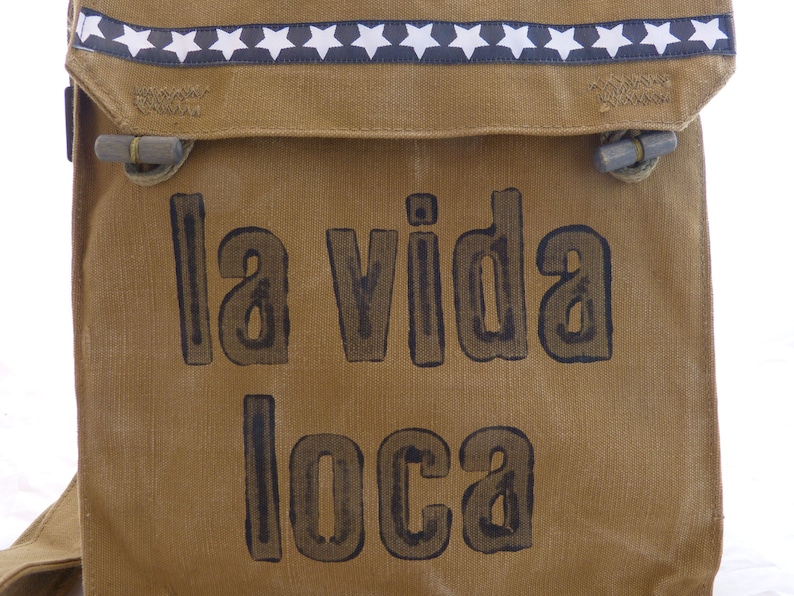 La vida loca, recycling bag, olive, shoulder bag for women, shoulder bag for men image 2