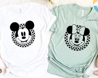 Mickey Mouse Face Shirt, Mickey Checkerboard Circle Shirt, Disney Shirt, 90s Mickey Shirt, Disney Vacation Shirt, Disneyland Shirt