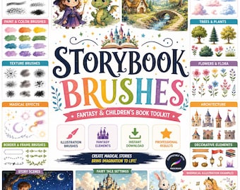Storybook Brushes for Procreate | Children's Book Illustration & Fantasy Art Brushes