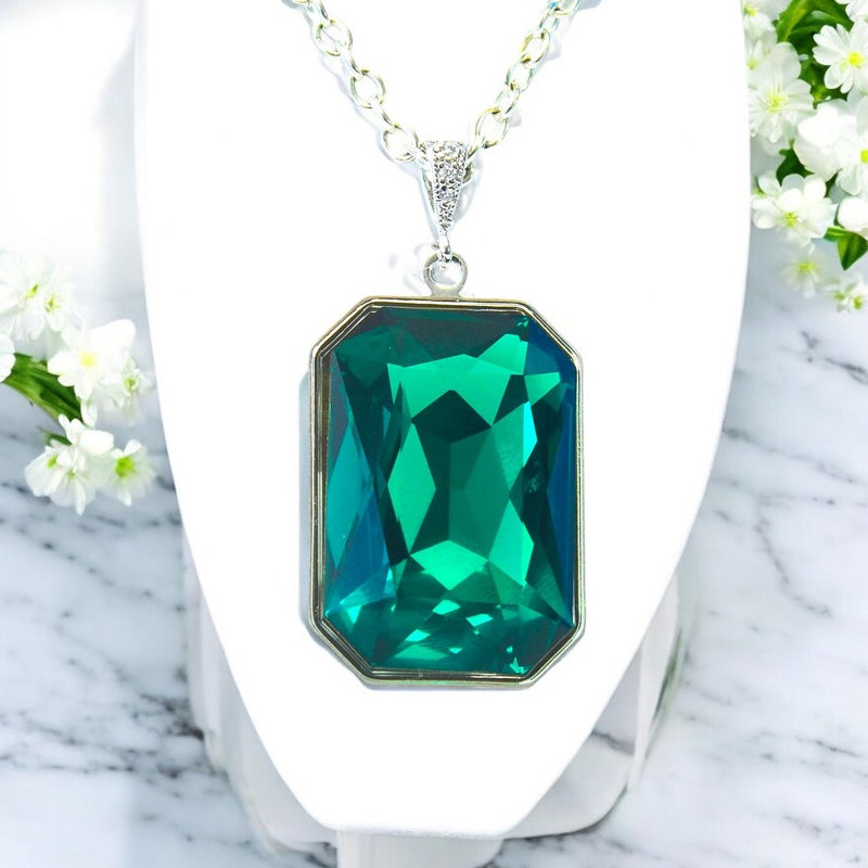 Emerald Cut Pendant - Etsy