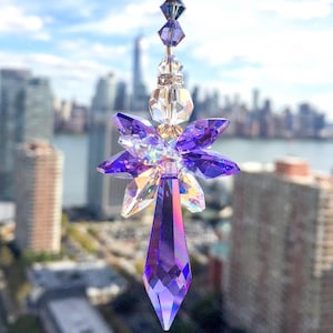 Crystal Angel Suncatcher, Crystal Angel Hanging Decor, Glass Prism Angel, Crystal Prism Hanging Suncatcher, Jewel Suncatcher, Tree Ornament