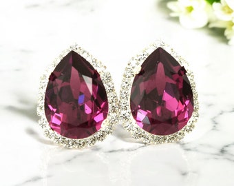Amethyst Earrings Purple Bridesmaid Earrings Purple Earrings  Stud Earrings Wedding Earrings Amethyst Jewelry Bridal Earrings AM31S