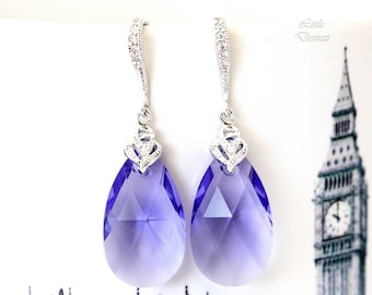 Purple Earrings Tanzanite Earrings  Purple Crystal Lavender Earrings Lilac Bridesmaid Earrings Light Purple Jewelry TZ32H