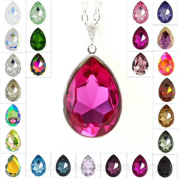 Elegant Gold Tulip Pink Crystal Pendant Necklace