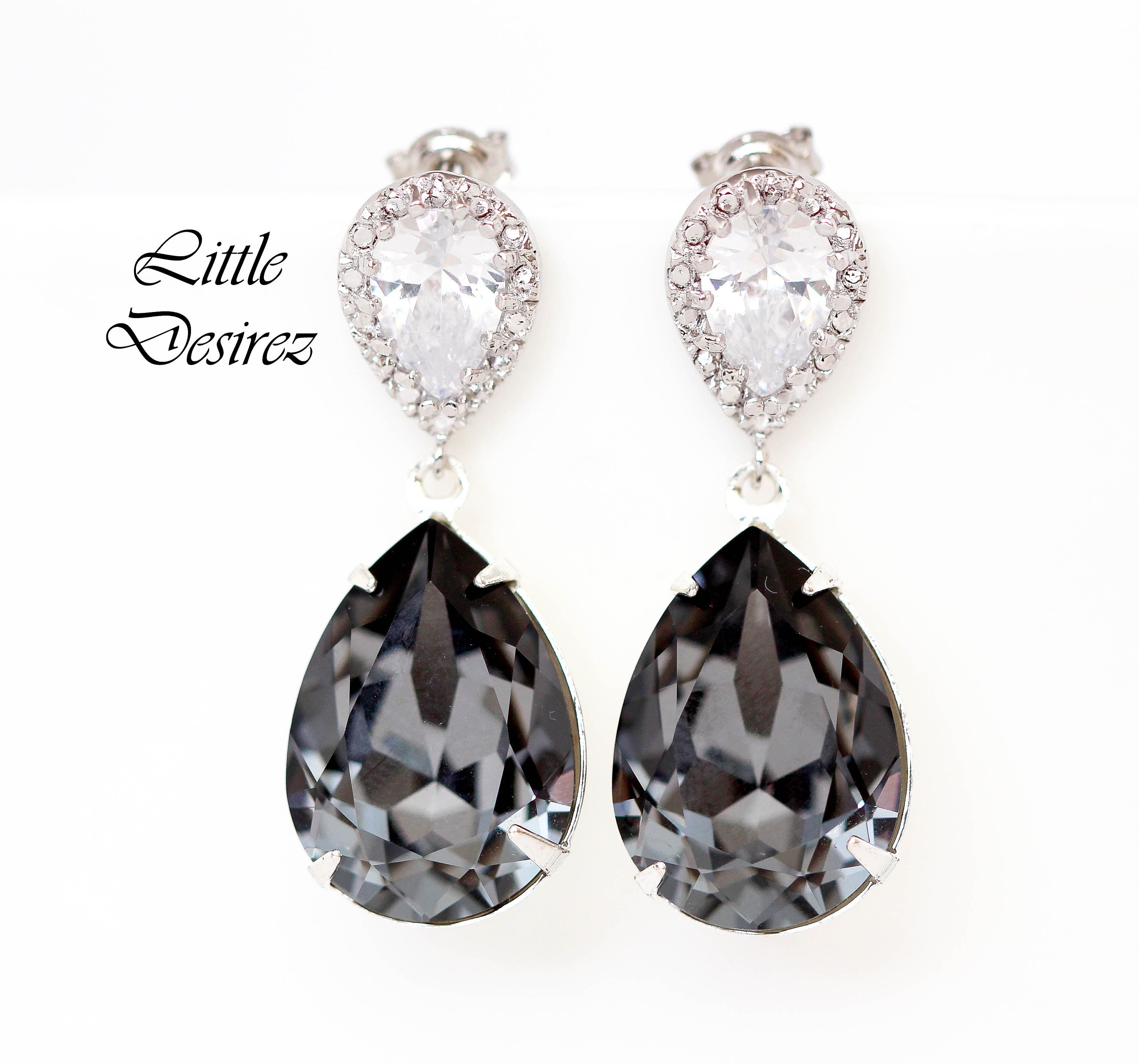 Buy Swarovski Dark Grey Lattitude Pierced Earrings  Swarovski  Ladies  Jewelry  Jewelry Online at desertcartINDIA