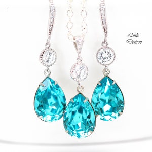 Bridal Earrings Bridesmaid Gift Blue Earrings Turquoise Earrings Earring Gift for Her Everyday Earrings Wives Gift Romantic TQ31HC image 6