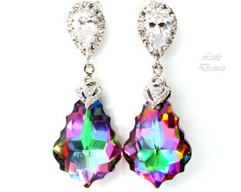 Colorful Jewelry Crystal Earrings  Crystal Baroque Bridesmaid Gift Brides Wedding Jewelry Cubic Zirconia Hypoallergenic EL30P