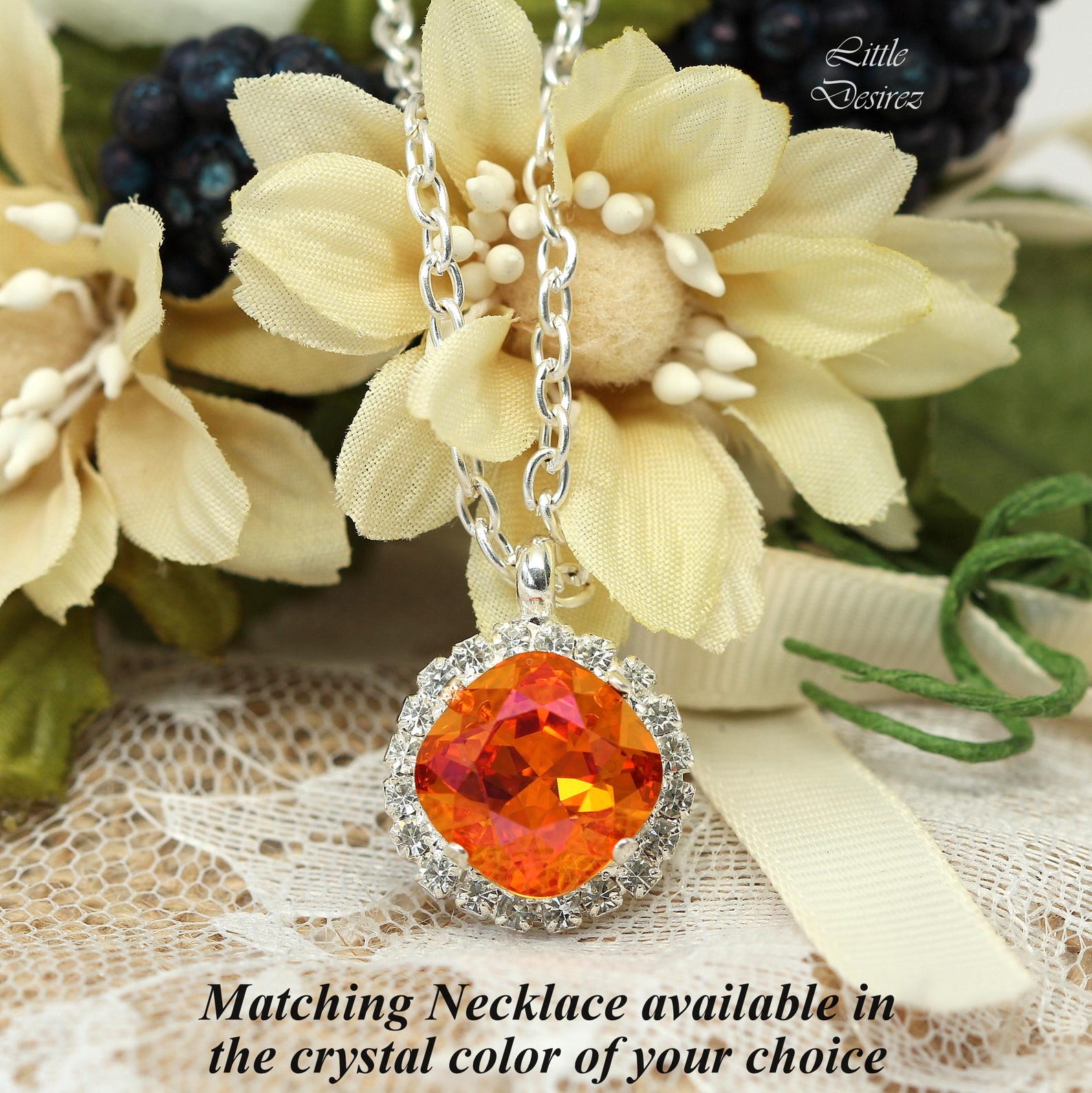 Long Shine Earrings in Peach/Coral