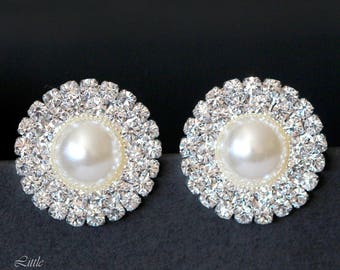 Bridal Stud Earrings Crystal Post Earrings Vintage Style Bridal Jewelry Rhinestone Bridal Earrings Art Deco Style Wedding Jewelry GRACE