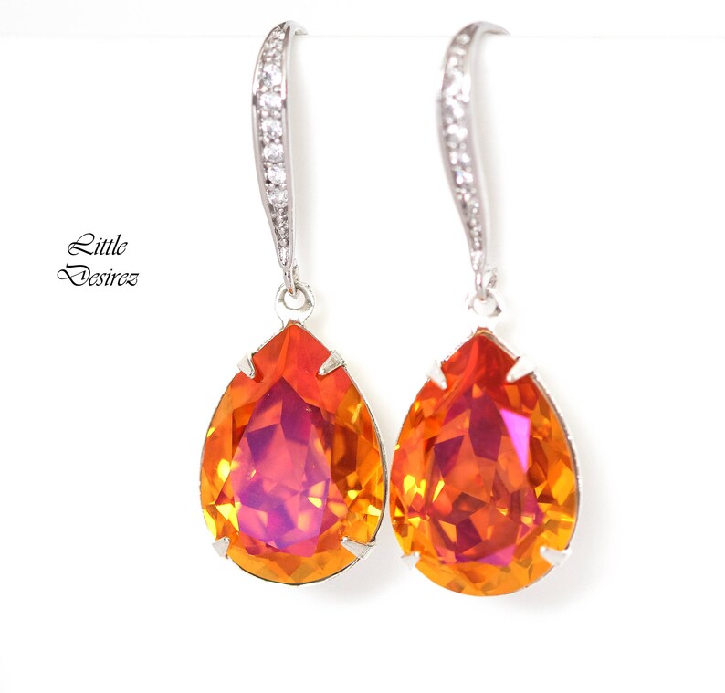 Earrings Orange and Pink Fuchsia Pink and Orange Earrings Etsy