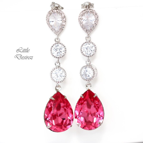 Formal Earrings Pink Long main image 1