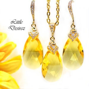 Yellow Necklace Light Topaz Pendant Necklace Yellow Bridesmaids Gift Lemon Zest Canary Yellow November Birthstone LT32N image 7