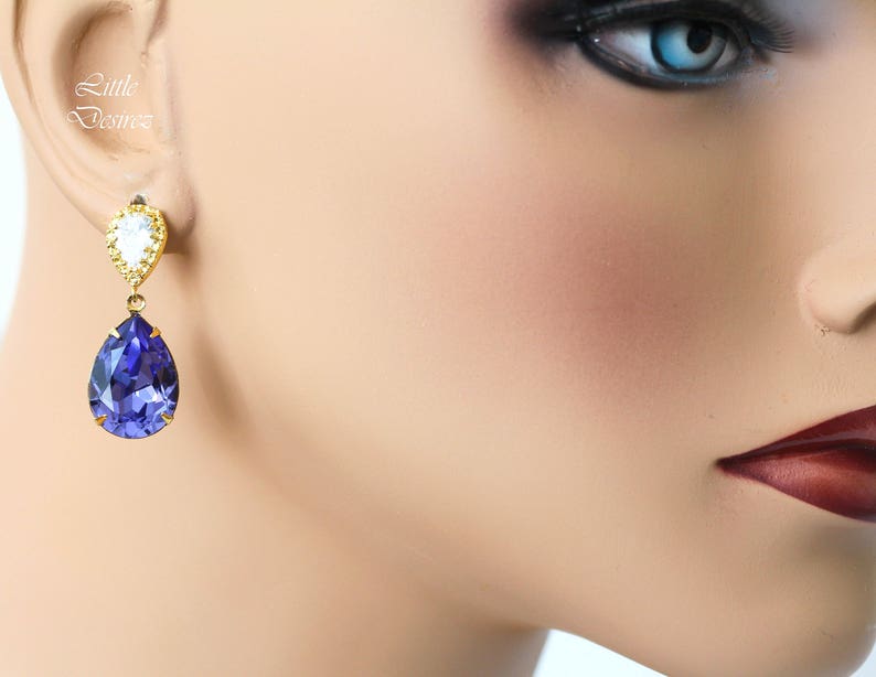 Purple Earrings Lilac Earrings Purple Bridal Earrings Tanzanite Bridesmaid Earrings Plum Jewelry Wedding Jewelry TZ31P image 4