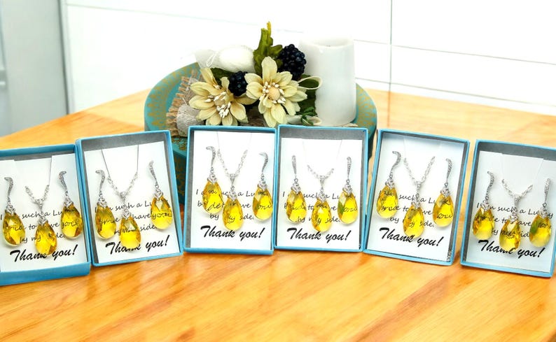 Yellow Necklace Light Topaz Pendant Necklace Yellow Bridesmaids Gift Lemon Zest Canary Yellow November Birthstone LT32N image 8