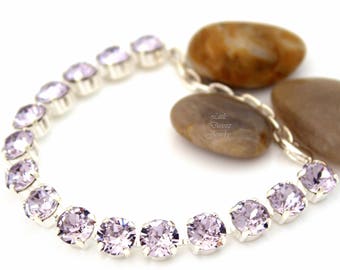 Chaton Crystal 8mm Tennis Bracelet Lavender Bracelet Purple Bracelet Mauve Bracelet Crystal Bracelet Bridesmaid Bracelet SM35BR