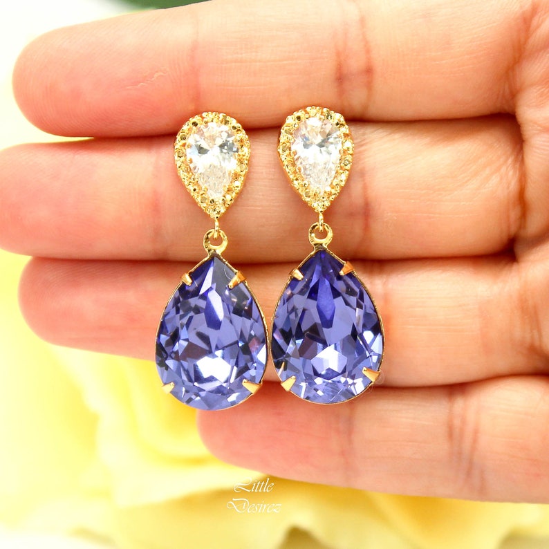Purple Earrings Lilac Earrings Purple Bridal Earrings Tanzanite Bridesmaid Earrings Plum Jewelry Wedding Jewelry TZ31P image 6