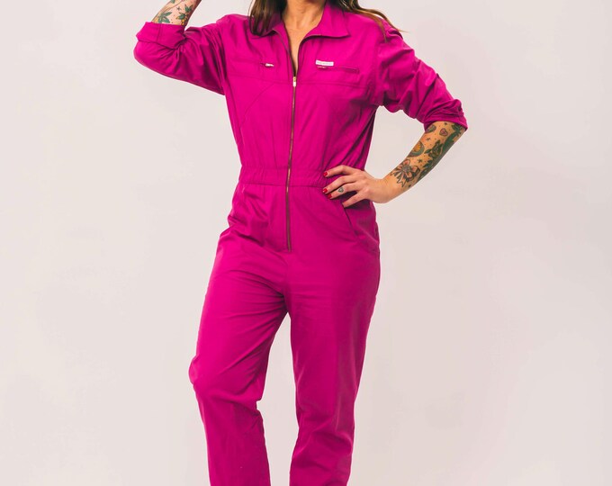 Vintage Pink Coveralls Small Medium the Saint Germain Etsy
