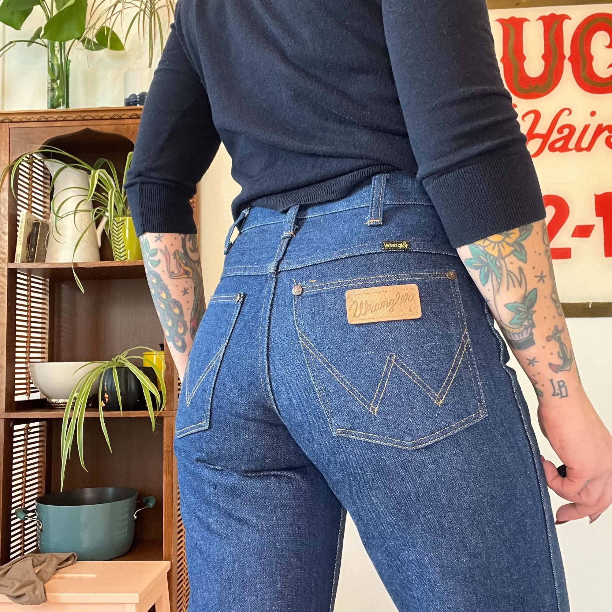 Small Vintage Dark Wrangler Jeans : High Waist Boot Cut - Etsy