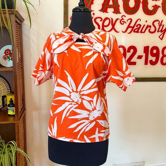 Medium Bright Patterned Blouse : Vintage Handmade… - image 6