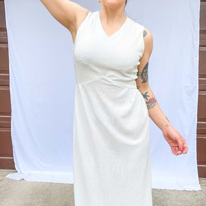 vintage white dress with shimmer size large