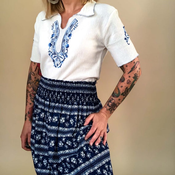 Vintage Floral Maxi Skirt : Medium