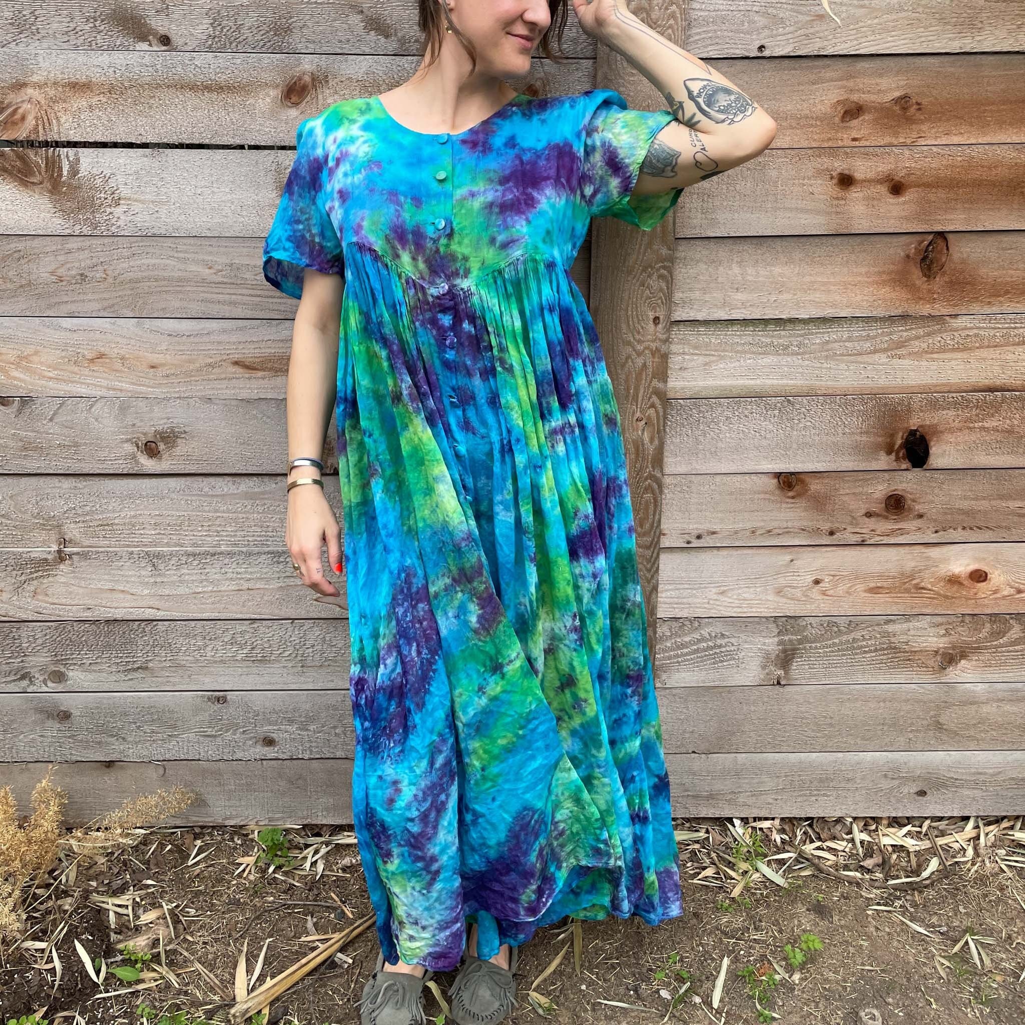 Large XL Tie Dye Wide Leg Jumpsuit 