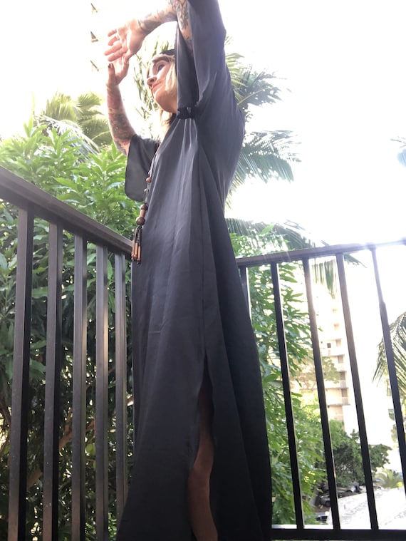 1960s Lucie Ann Flowy Metallic Gold Kaftan
