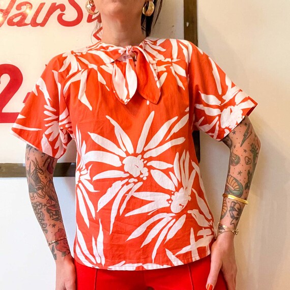 Medium Bright Patterned Blouse : Vintage Handmade… - image 9