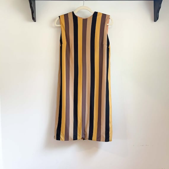 Medium Petite Vintage 1960's Striped Shift Dress … - image 1
