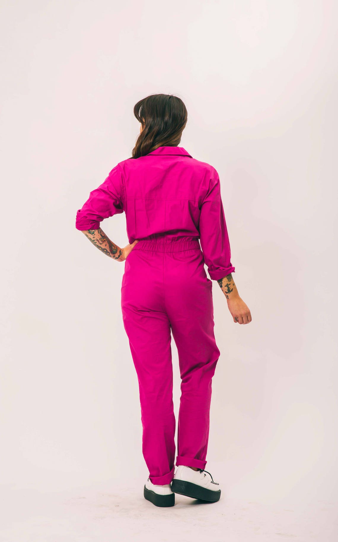 Vintage pink coveralls small medium the Saint Germain Etsy