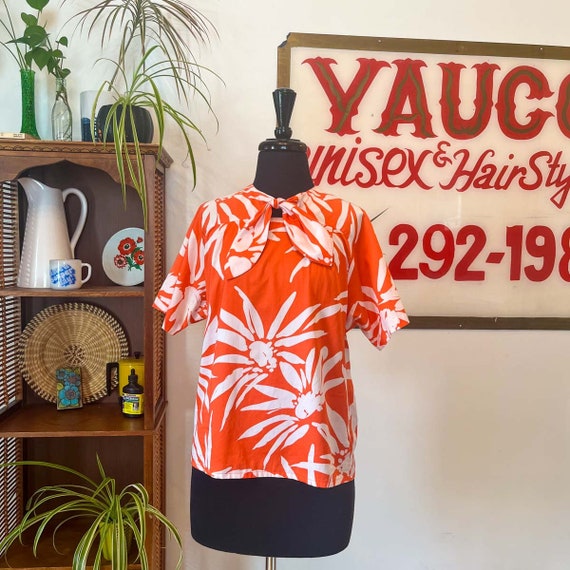 Medium Bright Patterned Blouse : Vintage Handmade… - image 1
