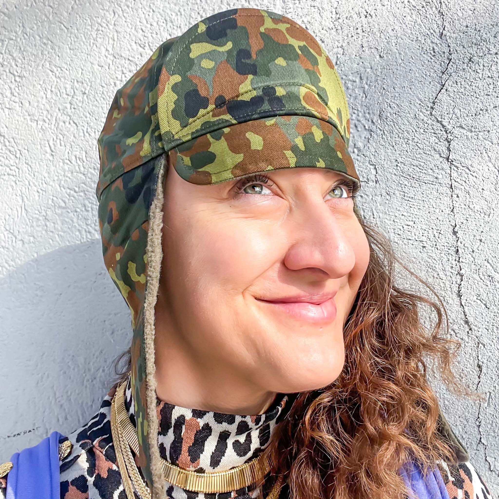 Vintage German Army Winter Hat With Ear 