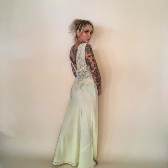 Vintage Cream Charmode Slip Dress Maxi : Medium 36