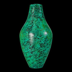 Vase ancien en vert-de-gris | Pot de fleurs à patine verte | Décoration en métal faite main | Pot rustique vintage | Cadeau unique | Recouvert de cire/laque.