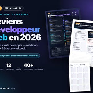 Web Developer Roadmap 2026 – A2/A3 Poster + 25-Page Workbook, 12-Week Study Plan, Habit Tracker, Learn to Code PDF