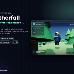Aetherfall 3D Game Starter Kit – Endless Procedural World in Three.js – Third Person Character, HUD, Minimap – Source Code